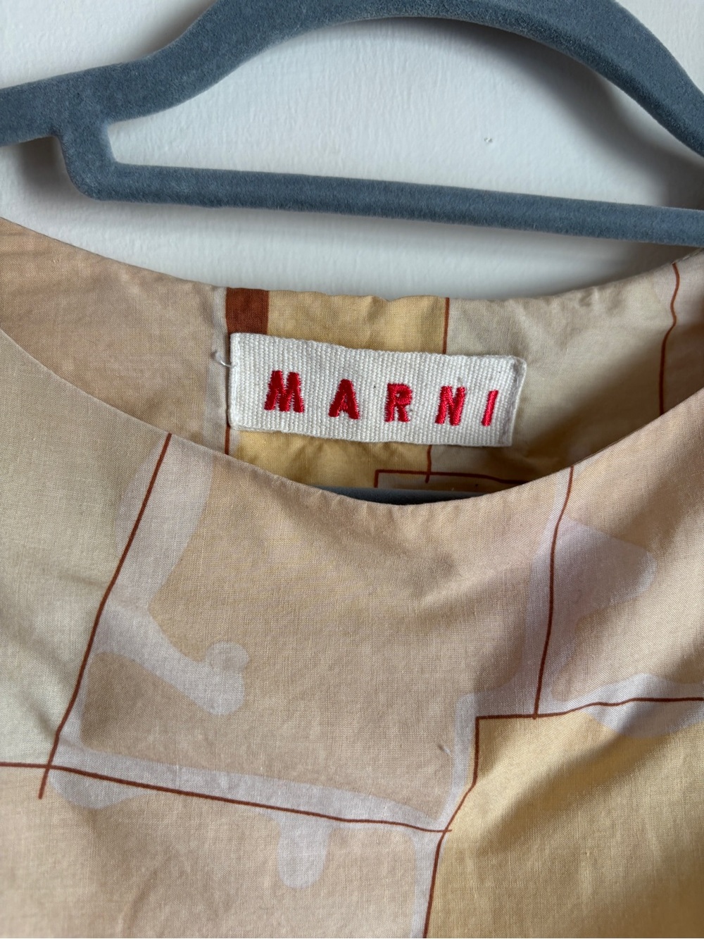 Marni Abstract Block-Print Midi Dress in Yellow with Red Accents size 38 - Picture 4 of 8